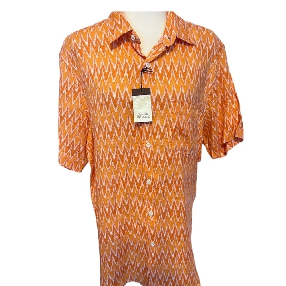 NWT Tasso Elba 100% Linen Casual Men’s Shirt L